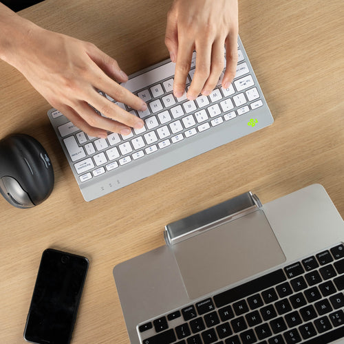 R-Go Tools Ergonomic keyboard R-Go Compact Break, compact keyboard with break software, QWERTY (US), Bluetooth, white