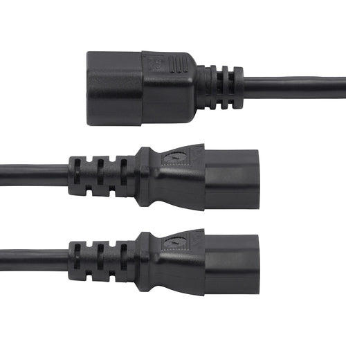 StarTech.com 6ft (1.8m) Power Cord Splitter, C14 to 2x C13 AC Power Cable, 10A 250V, 18AWG, AC Power Cord Splitter, PC Power Supply Cable, TAA Compliant, UL Listed