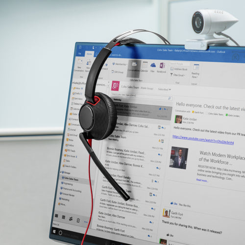 HP Poly Blackwire 5220 Stereo USB-C Headset +3.5mm Plug +USB-C/A Adapter (Bulk)