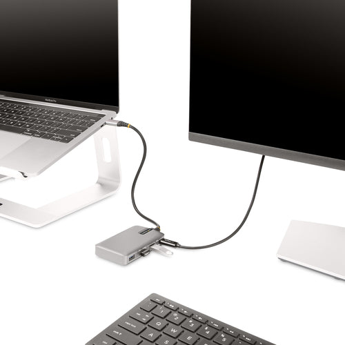 StarTech.com 4-Port USB-C Hub with USB-C DP Alt Mode Video Output 4K 60Hz - 3x USB-A, 1x USB Type-C, 100W Power Delivery Pass-Through, USB 3.2 10Gbps, 1ft/30cm Cable, Portable USB Hub