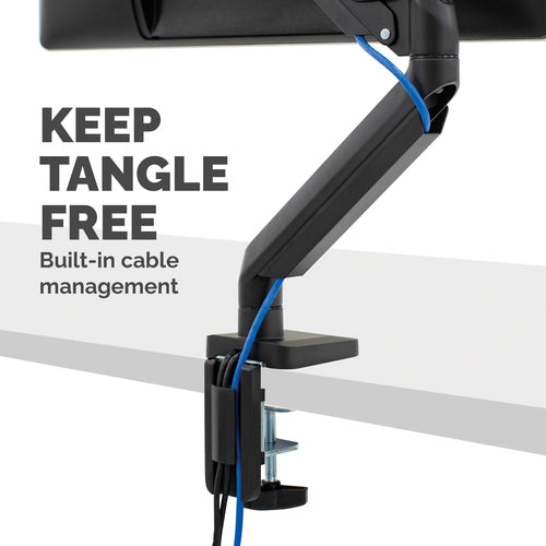 Fellowes Platinum Series Monitor Arm - Monitor Mount for 8KG 40 Inch Screens - Adjustable Monitor Desk Mount - Tilt 45° Pan 180° Swivel 360° Rotation 360°, VESA 75 x 75/100 x 100 - Black
