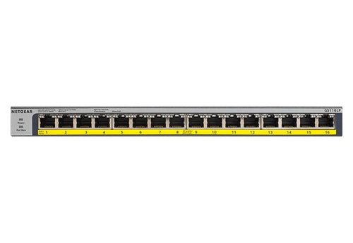 NETGEAR GS116LP Unmanaged Gigabit Ethernet (10/100/1000) Power over Ethernet (PoE) Black