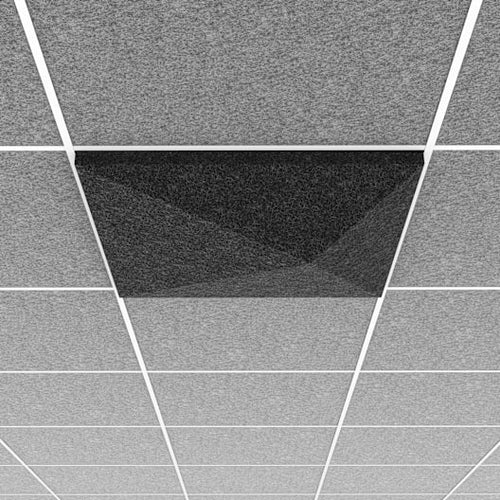 Middle Atlantic Products Ori Acoustic Ceiling Tile in Silver Gray, Peak 1, 9/16" Layin