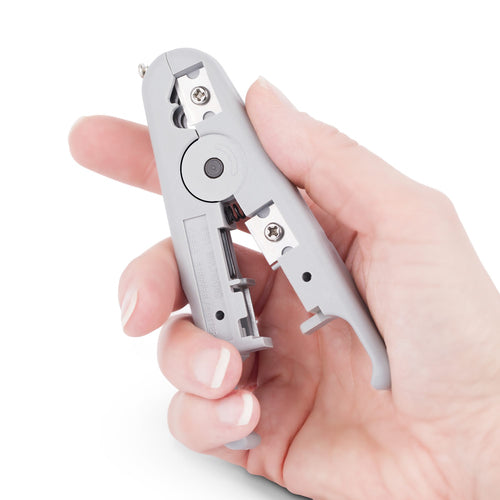 StarTech.com Network Cable Stripper and Cutter, Professional Wire Stripper for UTP/FTP/STP/Coax Cables, Rotary Wire Stripping and Cutting Tool