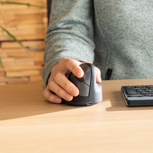 R-Go Tools Ergonomic mouse R-Go HE Break with break software, medium (hand size 165-185 mm), right-handed, Bluetooth, black