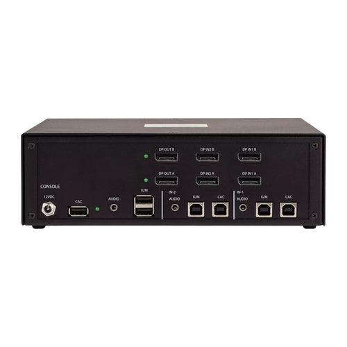 StarTech.com Secure 2-Port Dual-Monitor KVM Switch, DisplayPort, 4K 30Hz, NIAP 4.0 Desktop KVM, Metal Housing, CAC Port, Made in the USA