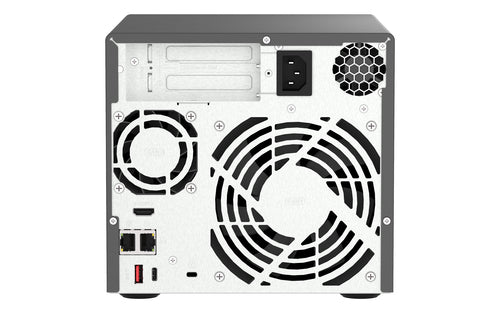 QNAP TVS-h474 NAS Tower Intel® Pentium® G7400 8 GB DDR4 0 TB QuTS hero Black