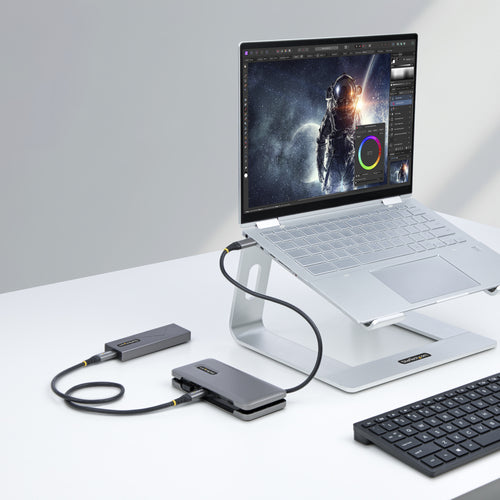 StarTech.com 4-Port USB-C Hub - 1x USB-A & 3x USB-C Ports - USB 3.2 Gen 2 (10Gbps) - Bus Powered - USB Type C Hub w/ 12.6in/32cm Wrap-Around Cable - Portable USB-C to USB-A Hub