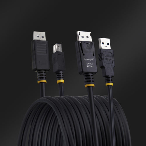 StarTech.com 10ft (3m) DisplayPort and USB 5Gbps KVM Cable, 4K 60Hz, Universally Compatible DP 1.2/USB 3.0 Combo Cable for KVM Switches