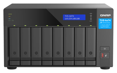 QNAP TVS-h874 NAS Tower Intel® Core™ i9 64 GB DDR4 0 TB QuTS hero Black