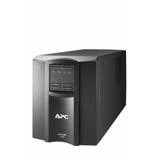 APC Smart-UPS, Line Interactive, 700VA, Tower, 120V, 8x NEMA 5-15R outlets, SmartSlot, Auto Sense Voltage 120V/230V, AVR, LCD