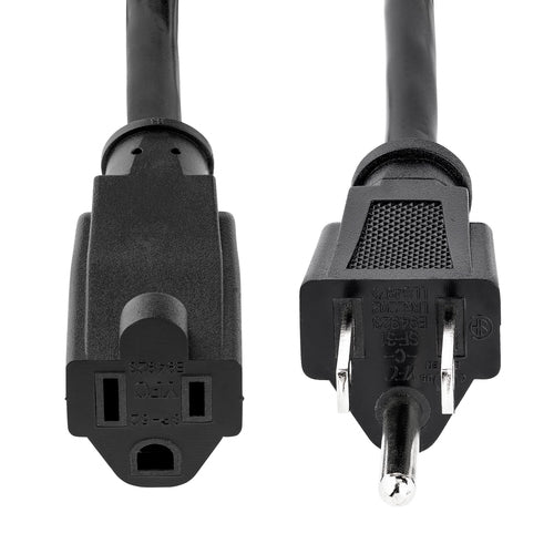 StarTech.com 15ft (4.5m) Heavy Duty Extension Cord, NEMA 5-15R to NEMA 5-15P Black Extension Cord, 15A 125V, 14AWG, Heavy Gauge Extension Power Cable, NEMA 5-15R to NEMA 5-15P AC Power Cord