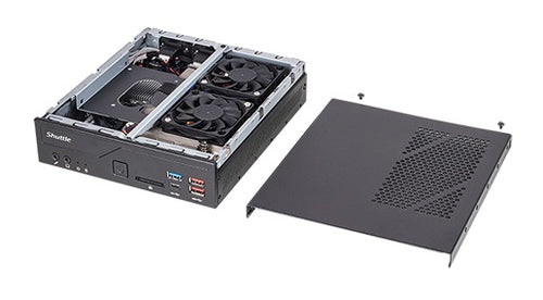 Shuttle Slim PC DH670 , S1700, 2x HDMI, 2x DP , 2x LAN, 2x COM, 8x USB, 1x 2.5", 2x M.2, 24/7 permanent operation, incl. VESA