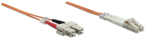 Intellinet Fiber Optic Patch Cable, OM1, LC/SC, 2m, Orange, Duplex, Multimode, 62.5/125 µm, LSZH, Fibre, Lifetime Warranty