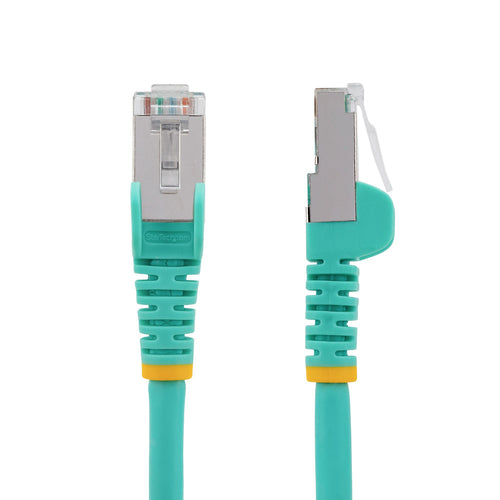 StarTech.com 30ft CAT6a Ethernet Cable - Aqua - Low Smoke Zero Halogen (LSZH) - 10GbE 500MHz 100W PoE++ Snagless RJ-45 w/Strain Reliefs S/FTP Network Patch Cord