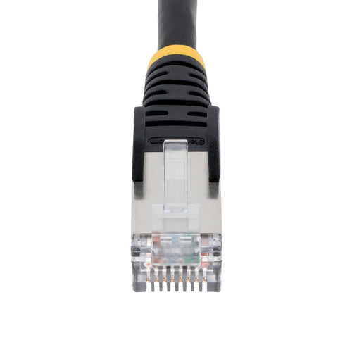 StarTech.com 3ft CAT6a Ethernet Cable - Black - Low Smoke Zero Halogen (LSZH) - 10GbE 500MHz 100W PoE++ Snagless RJ-45 w/Strain Reliefs S/FTP Network Patch Cord