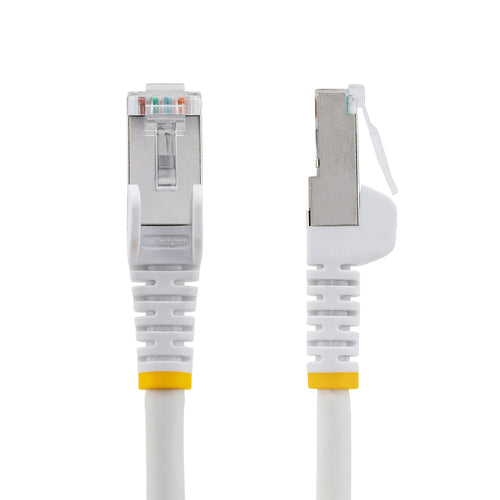 StarTech.com 8ft CAT6a Ethernet Cable - White - Low Smoke Zero Halogen (LSZH) - 10GbE 500MHz 100W PoE++ Snagless RJ-45 w/Strain Reliefs S/FTP Network Patch Cord