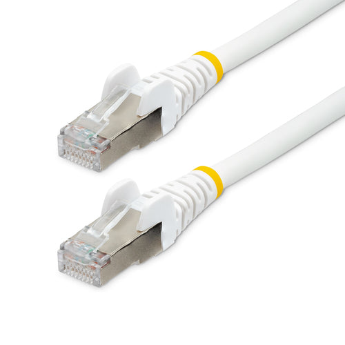 StarTech.com 7ft CAT6a Ethernet Cable - White - Low Smoke Zero Halogen (LSZH) - 10GbE 500MHz 100W PoE++ Snagless RJ-45 w/Strain Reliefs S/FTP Network Patch Cord
