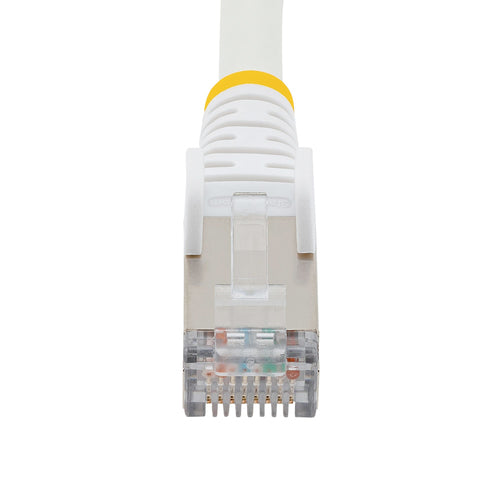 StarTech.com 15ft CAT6a Ethernet Cable - White - Low Smoke Zero Halogen (LSZH) - 10GbE 500MHz 100W PoE++ Snagless RJ-45 w/Strain Reliefs S/FTP Network Patch Cord