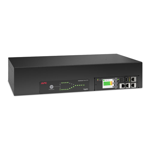APC Netshelter Rack Automatic Transfer Switch, 2U, 30A, 200/208V, 2 L6-30 IN, 16 C13, 2 C19 OUT, 50/60Hz