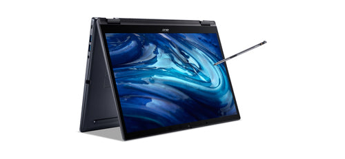 Acer TravelMate TMP414RN-52-58HG Intel® Core™ i5 i5-1240P Hybrid (2-in-1) 35.6 cm (14") Touchscreen WUXGA 16 GB DDR4-SDRAM 512 GB SSD Wi-Fi 6E (802.11ax) Windows 10 Pro Blue