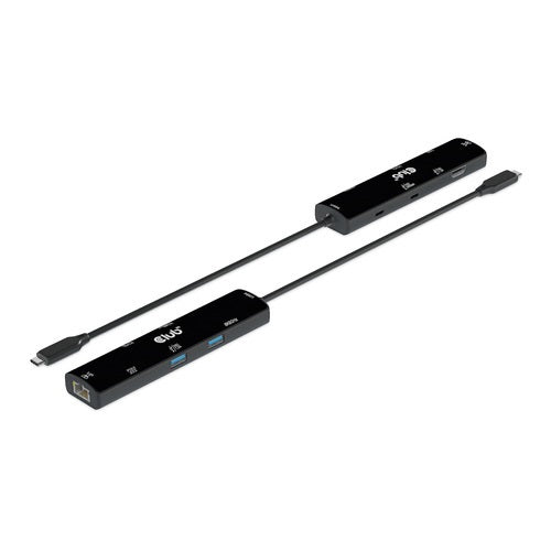 CLUB3D USB4™ Gen3x2 Type-C, 6-in-1 Hub with HDMI™ 8K60Hz or 4K120Hz, 2xUSB Type-A(10G), Ethernet RJ45(2.5G) and 2xUSB Type-C, 1x Data(10G) and 1xPD3.0 charging 100 watt
