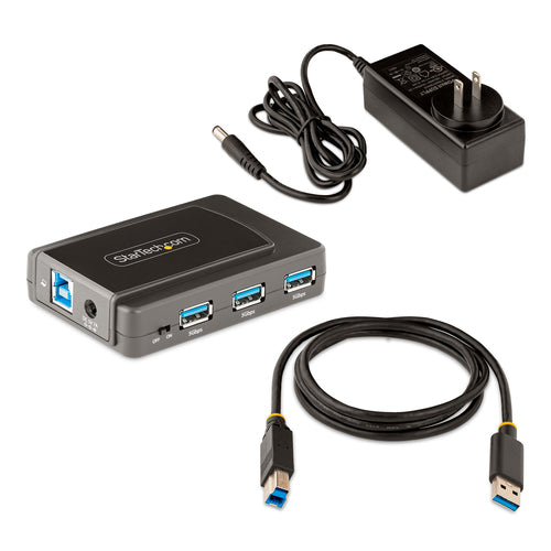StarTech.com 7-Port USB Hub - USB 3.0 5Gbps - USB-A to 7x USB-A - Compact Self Powered USB-A Hub w/ 35W Power Supply - Desktop/Laptop USB Hub - USB Expansion Hub