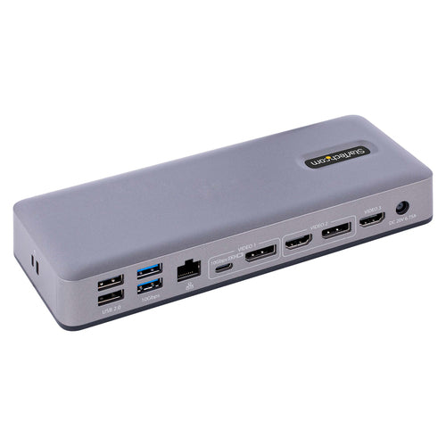 StarTech.com USB-C Docking Station, Multi Monitor HDMI/DP/USB-C Video Output, USB-C Dock, Triple Monitor 4K30/Dual 4K60 - 7-Port USB Hub, 60W Power Delivery, GbE, 3.5mm Audio - Works With Chromebook certified
