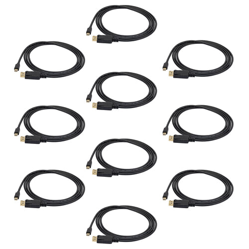StarTech.com 6ft Mini DisplayPort to DisplayPort 1.2 Cable - 10 Pack - 4Kx2K UHD Mini DisplayPort to DisplayPort Adapter - Mini DP to DP Cable for Monitor - mDP to DP Converter Cord