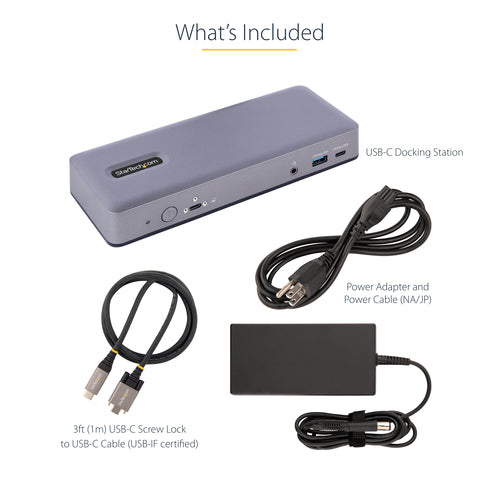 StarTech.com USB-C Docking Station, Multi Monitor HDMI/DP/USB-C Video Output, USB-C Dock, Triple Monitor 4K30/Dual 4K60 - 7-Port USB Hub, 60W Power Delivery, GbE, 3.5mm Audio - Works With Chromebook certified