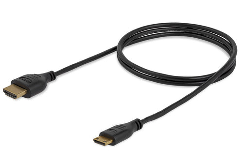 StarTech.com 3ft Mini HDMI to HDMI Cable with Ethernet - 4K 30Hz High Speed Slim Mini HDMI to HDMI Adapter Cable - Mini HDMI Type-C Device to HDMI Monitor/Display - Video Converter Cord