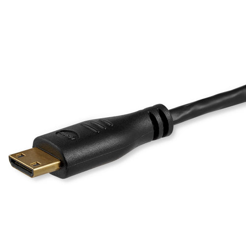 StarTech.com 6ft Mini HDMI to HDMI Cable with Ethernet - 4K 30Hz High Speed Slim Mini HDMI to HDMI Adapter Cable - Mini HDMI Type-C Device to HDMI Monitor/Display - Video Converter Cord