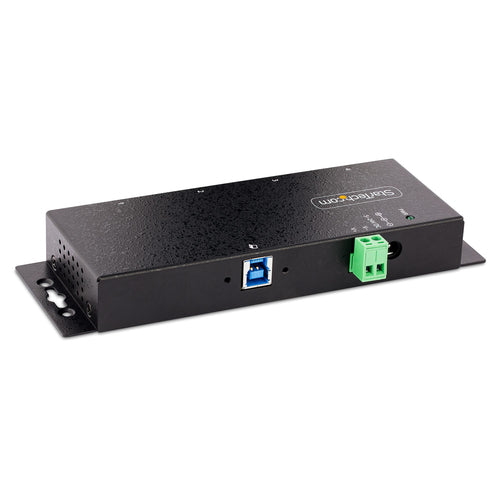 StarTech.com 4-Port Industrial USB 3.0 5Gbps Hub, Rugged USB Hub with ESD Protection, DIN/Wall/Desk Mountable USB-A Hub, USB Expander w/Locking Ports, Heavy Duty - TAA