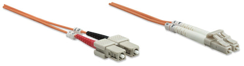 Intellinet Fiber Optic Patch Cable, OM1, LC/SC, 5m, Orange, Duplex, Multimode, 62.5/125 µm, LSZH, Fibre, Lifetime Warranty