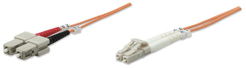Intellinet Fiber Optic Patch Cable, OM1, LC/SC, 5m, Orange, Duplex, Multimode, 62.5/125 µm, LSZH, Fibre, Lifetime Warranty