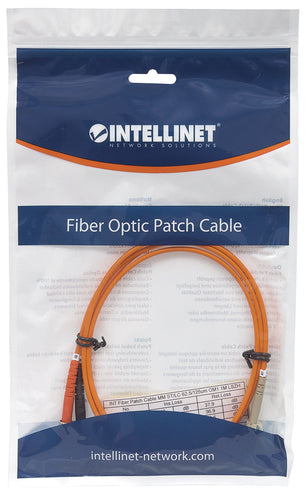 Intellinet Fiber Optic Patch Cable, OM1, LC/ST, 5m, Orange, Duplex, Multimode, 62.5/125 µm, LSZH, Fibre, Lifetime Warranty