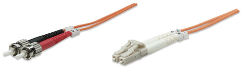Intellinet Fiber Optic Patch Cable, OM1, LC/ST, 5m, Orange, Duplex, Multimode, 62.5/125 µm, LSZH, Fibre, Lifetime Warranty