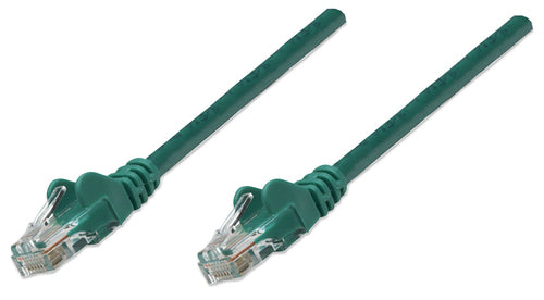 Intellinet Network Patch Cable, Cat6, 1m, Green, CCA, U/UTP, PVC, RJ45, Gold Plated Contacts, Snagless, Booted, Lifetime Warranty
