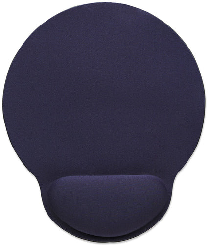 Manhattan Wrist Gel Support Pad and Mouse Mat, Blue, 241 × 203 × 40 mm, non slip base, Lifetime Warranty, Card Retail Packaging