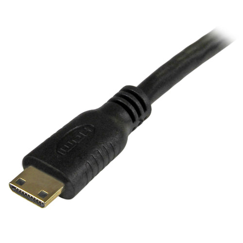 StarTech.com 1ft Mini HDMI to HDMI Cable with Ethernet - 4K 30Hz High Speed Mini HDMI to HDMI Adapter Cable - Mini HDMI Type-C Device to HDMI Monitor/Display - Durable Video Converter Cord