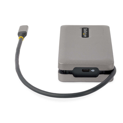 StarTech.com USB-C Multiport Adapter - HDMI/VGA - 4K 60Hz - 3-Port USB Hub - 100W Power Delivery Pass-Through - GbE - Travel Mini Docking Station w/ Charging - 1ft/30cm Wrap-Around Cable