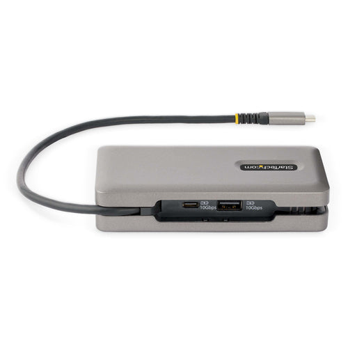 StarTech.com USB-C Multiport Adapter - HDMI/VGA - 4K 60Hz - 3-Port USB Hub - 100W Power Delivery Pass-Through - GbE - Travel Mini Docking Station w/ Charging - 1ft/30cm Wrap-Around Cable