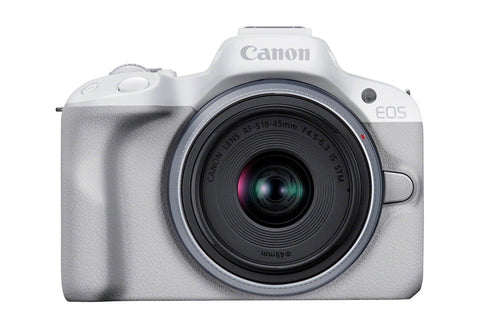 Canon EOS R50 Mirrorless Camera with 18-45mm Lens (White)