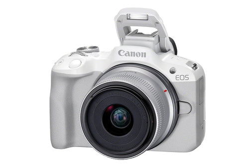 Canon EOS R50 Mirrorless Camera with 18-45mm Lens (White)