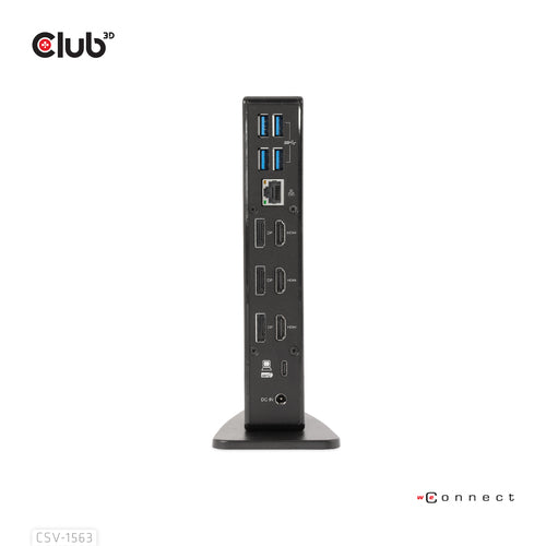 CLUB3D USB Gen2(10G) Type-C Triple 4K60Hz Display(HDMI/DP) Docking Station PD Charging with 135 Watt PS