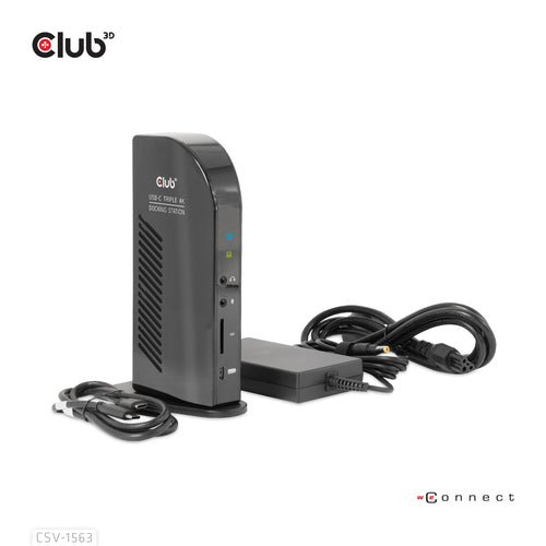 CLUB3D USB Gen2(10G) Type-C Triple 4K60Hz Display(HDMI/DP) Docking Station PD Charging with 135 Watt PS