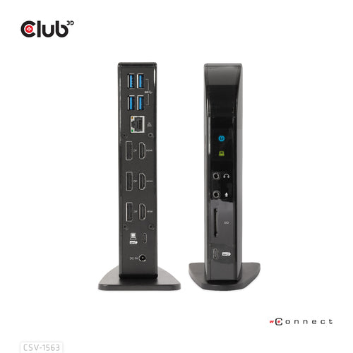 CLUB3D USB Gen2(10G) Type-C Triple 4K60Hz Display(HDMI/DP) Docking Station PD Charging with 135 Watt PS