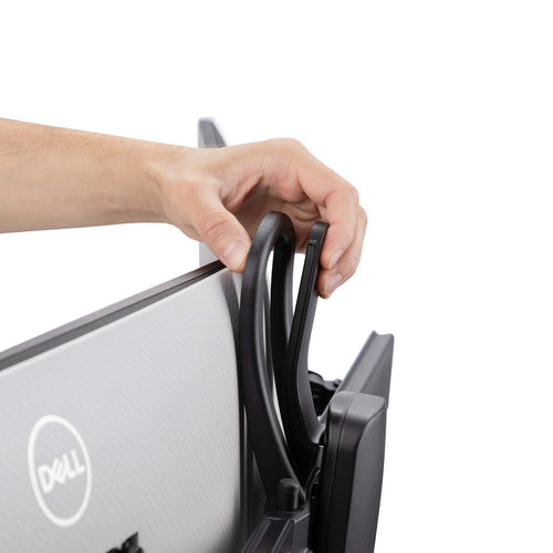 StarTech.com Crossbar Dual Monitor Desk Stand For Double 27-inch Screens, VESA Mount 75x75/100x100, Toolless Height Adjustment, Up To 13.2lb (6kg) Per Display