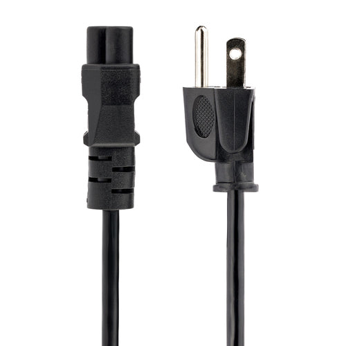 StarTech.com 6ft (1.8m) Laptop Power Cord, NEMA 5-15P to C5 (Clover Leaf), 10A 125V, 18AWG, Laptop Replacement Cord, Printer Power Cable, Laptop Charger Cord, Laptop Power Brick Cord - UL Listed