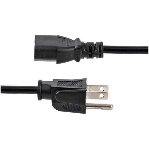 StarTech.com 25ft (7.6m) Computer Power Cord, NEMA 5-15P to C13, 10A 125V, 18AWG, Black Replacement AC Power Cord, Printer Power Cord, PC Power Supply Cable, Monitor Power Cable - UL Listed